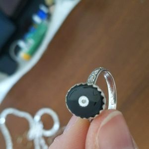 Black onyx ring with diamond